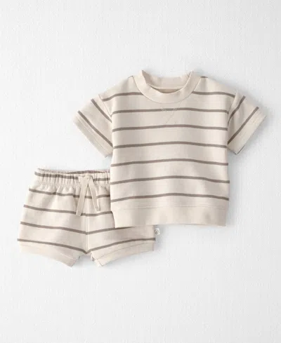 Carter's Little Planet By  Baby Boys' Striped Round Neck Top And Shorts, 2-piece Set In Multi