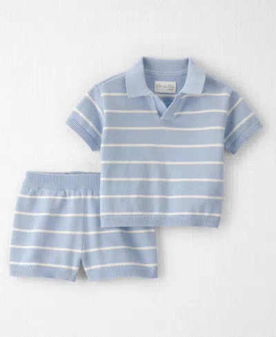 Carter's Little Planet By  Baby Boys' Striped Top And Shorts, 2-piece Set In Blue