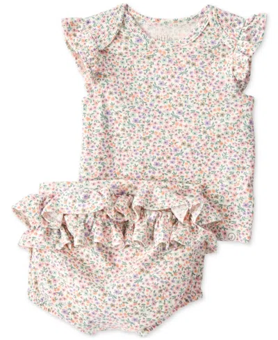Carter's Little Planet By  Baby Girls 2-pc. Organic Cotton Top & Shorts Knit Set In Floral