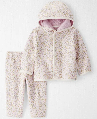 Carter's Little Planet By  Baby Girls 2-piece Long Sleeve Cardigan And Pants Set In Pink