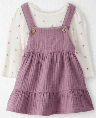 Carter's Little Planet By  Baby Girls 2-piece Organic Sleeveless Jumper Dress And Top Set In Pink
