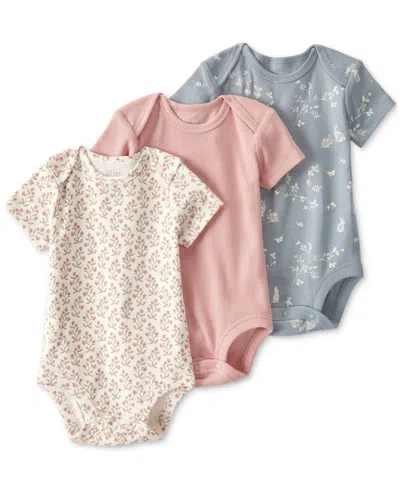 Carter's Little Planet By  Baby Girls Organic Cotton 3-pc. Ribbed Bodysuit Set In Multi