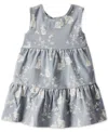 Carter's Little Planet By  Baby Girls Organic Cotton Bunny Knit Dress In Grey