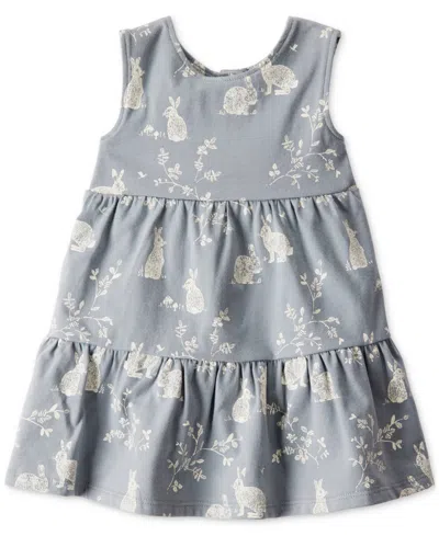 Carter's Little Planet By  Baby Girls Organic Cotton Bunny Knit Dress In Grey