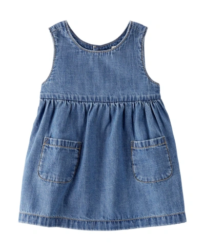 Carter's Little Planet By  Baby Girls Organic Cotton Denim Pocket Dress In Blue