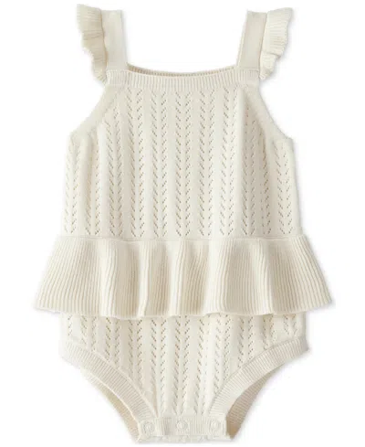 Carter's Little Planet By  Baby Girls Organic Cotton Pointelle Romper, Exclusively At Macy's In Riley White