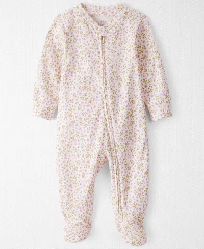 Carter's Little Planet By  Baby Girls Organic Sleep And Play Floral Pajamas In Purple