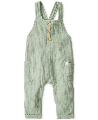 Carter's Little Planet By  Baby Neutral Organic Cotton Gauze Overalls In Moss Green