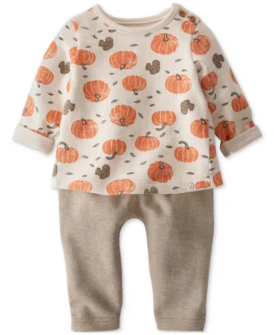 Carter's Little Planet By  Baby Organic Cotton Harvest Pumpkins Top & Pants, 2-piece Set In Orange