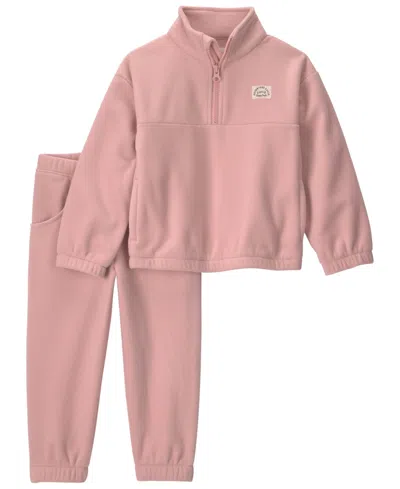 Carter's Babies' Little Planet Toddler Girls' 2t-5t Microfleece Top And Pants, 2-piece Set In Winter Pink
