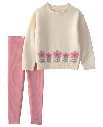 Carter's Babies' Little Planet Toddler Girls' 2t-5t Sweater Knit Top And Pants, 2-piece Set In Multi