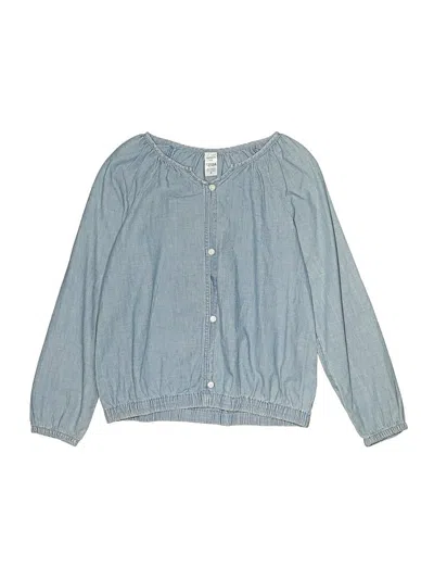 Pre-owned Carter's Kids' Long Sleeve Blouse In Blue