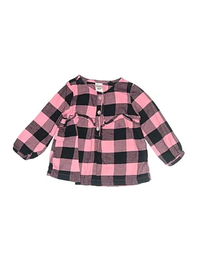 Pre-owned Carter's Kids' Long Sleeve Blouse In Pink