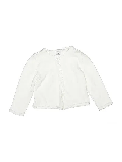 Pre-owned Carter's Babies' Long Sleeve Blouse In White