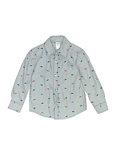 Pre-owned Carter's Kids' Long Sleeve Button Down Shirt In Blue
