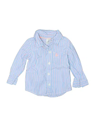 Pre-owned Carter's Babies' Long Sleeve Button Down Shirt In Blue