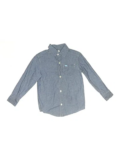 Pre-owned Carter's Kids' Long Sleeve Button Down Shirt In Blue
