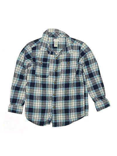 Pre-owned Carter's Kids' Long Sleeve Button Down Shirt In Blue