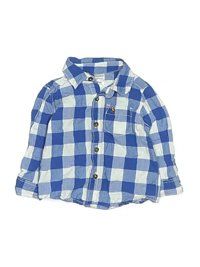Pre-owned Carter's Babies' Long Sleeve Button Down Shirt In Blue