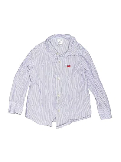 Pre-owned Carter's Kids' Long Sleeve Button Down Shirt In Blue