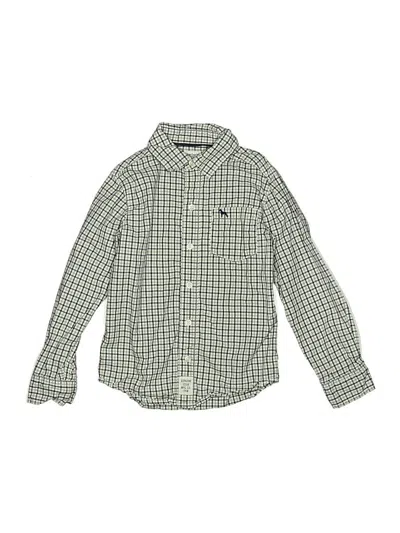 Pre-owned Carter's Kids' Long Sleeve Button Down Shirt In Green