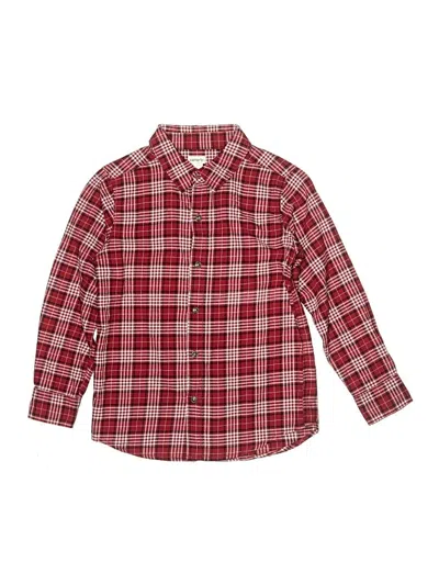 Pre-owned Carter's Kids' Long Sleeve Button Down Shirt In Red