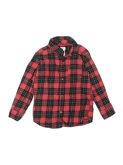 Pre-owned Carter's Kids' Long Sleeve Button Down Shirt In Red