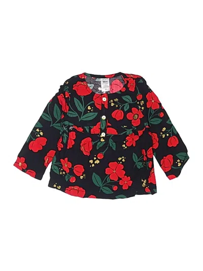 Pre-owned Carter's Kids' Long Sleeve Henley In Red