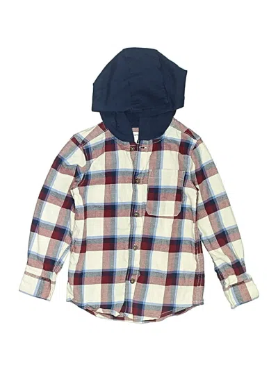 Pre-owned Carter's Kids' Long Sleeve Henley Shirt In Blue