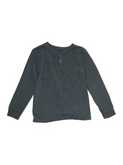Pre-owned Carter's Kids' Long Sleeve Henley Shirt In Gray