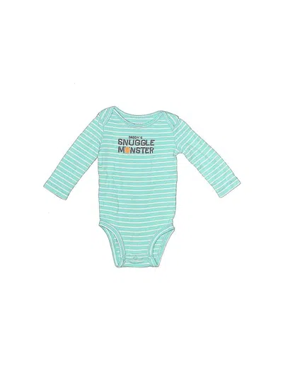 Pre-owned Carter's Babies' Long Sleeve Onesie In Blue