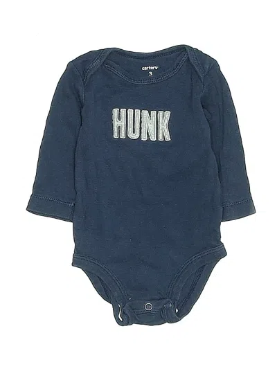 Pre-owned Carter's Babies' Long Sleeve Onesie In Blue