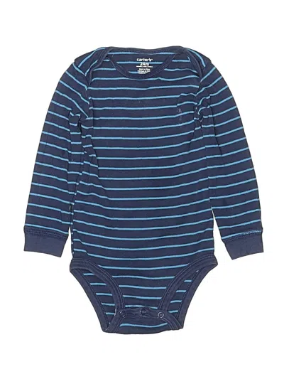 Pre-owned Carter's Kids' Long Sleeve Onesie In Blue