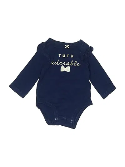 Pre-owned Carter's Babies' Long Sleeve Onesie In Blue