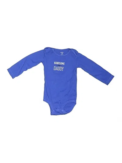 Pre-owned Carter's Kids' Long Sleeve Onesie In Blue