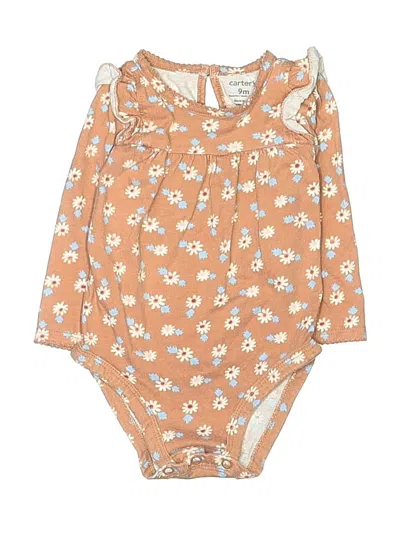 Pre-owned Carter's Babies' Long Sleeve Onesie In Brown