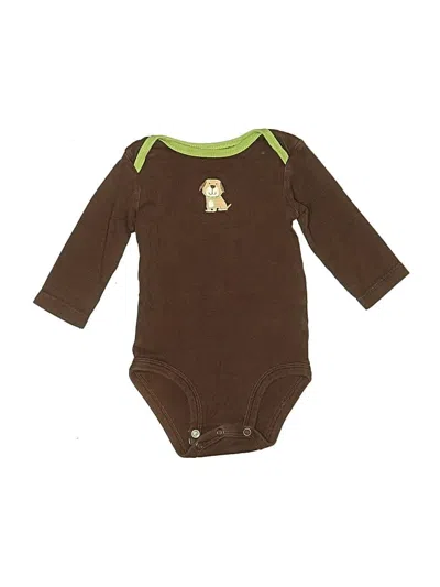Pre-owned Carter's Kids' Long Sleeve Onesie In Brown