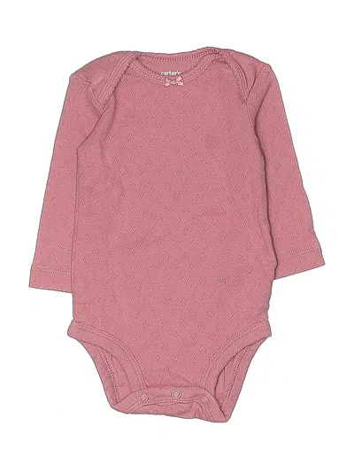 Pre-owned Carter's Babies' Long Sleeve Onesie In Burgundy