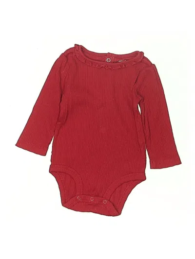 Pre-owned Carter's Babies' Long Sleeve Onesie In Burgundy