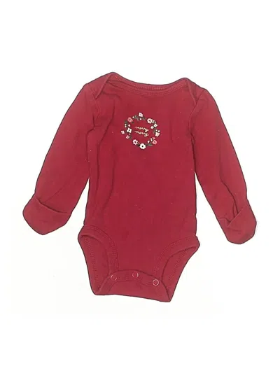 Pre-owned Carter's Babies' Long Sleeve Onesie In Burgundy