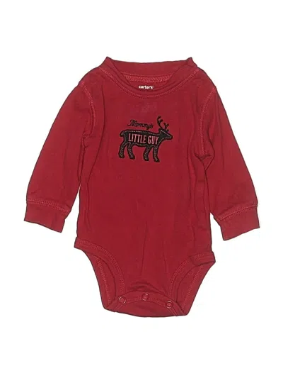 Pre-owned Carter's Babies' Long Sleeve Onesie In Burgundy
