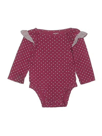 Pre-owned Carter's Kids' Long Sleeve Onesie In Burgundy