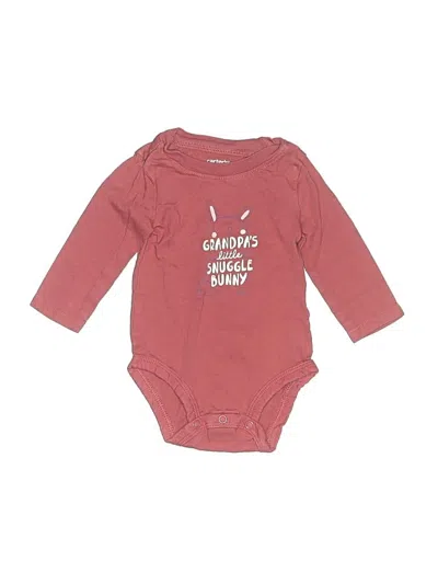 Pre-owned Carter's Babies' Long Sleeve Onesie In Burgundy