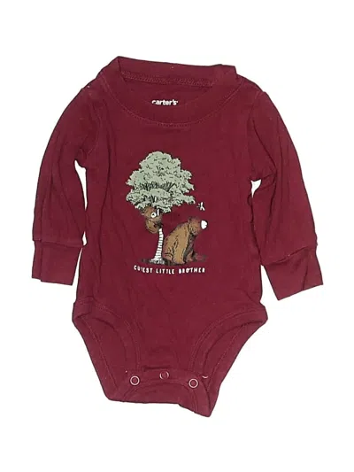 Pre-owned Carter's Babies' Long Sleeve Onesie In Burgundy