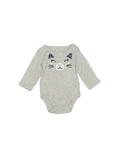 Pre-owned Carter's Babies' Long Sleeve Onesie In Gray