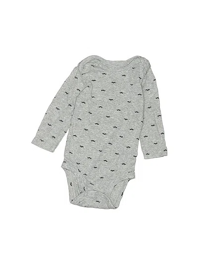 Pre-owned Carter's Babies' Long Sleeve Onesie In Gray