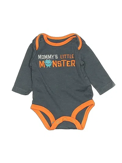 Pre-owned Carter's Babies' Long Sleeve Onesie In Gray
