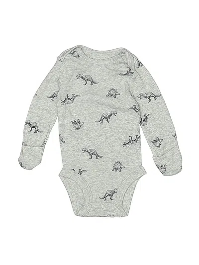 Pre-owned Carter's Babies' Long Sleeve Onesie In Gray