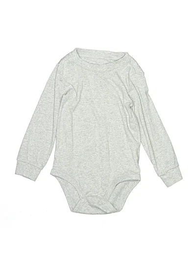 Pre-owned Carter's Kids' Long Sleeve Onesie In Gray