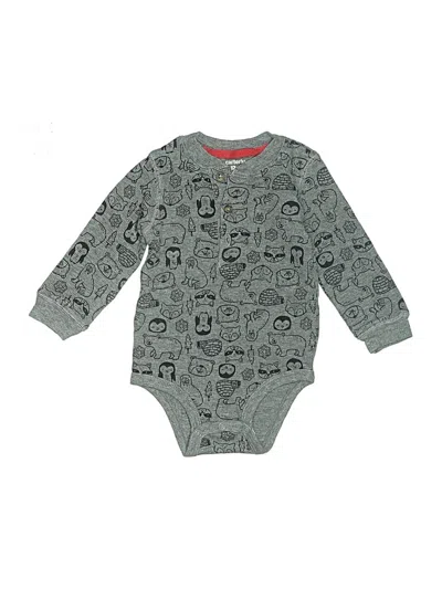 Pre-owned Carter's Babies' Long Sleeve Onesie In Gray